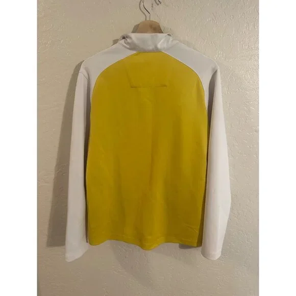 Y Sun Mountain Yellow & White Colorblock Long Sleeved Zip Up Athletic Jacket - Picture 10 of 11